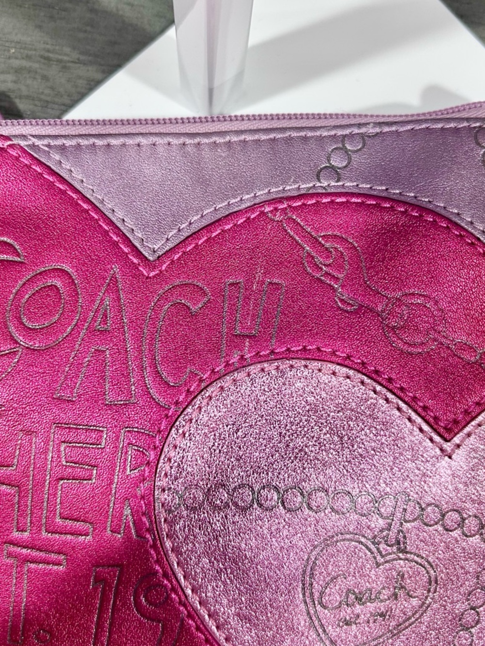 Rare Coach Pink & Purple Leather Crossbody - Picture 3 of 9